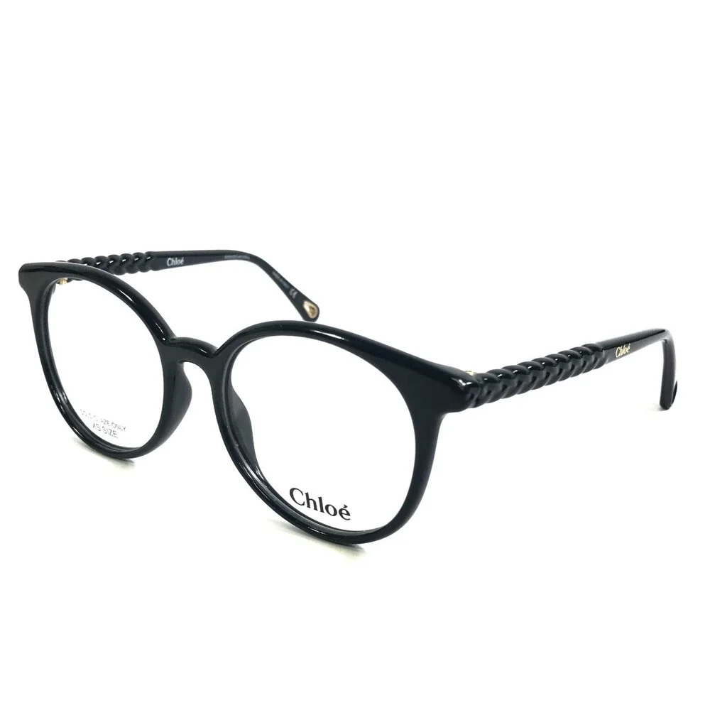 Chloe Petite Eyeglasses Frames CH0006O 002 Shiny Polished Navy Blue 50-17-140